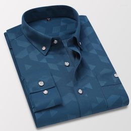Men's Dress Shirts 5XL 4XL Bamboo Fiber Elastic Formal Business For Men Plus Large Size Casual Slim Fit Long Sleeve