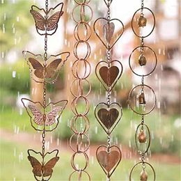 Garden Decorations Metal Rain Chain Decorative Long Lasting Steel Leaves Wind Chime Creative Hanging For Outdoor