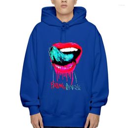 Men's Hoodies Falling In Reverse Men Lips Personality Casual Cotton Outerwear Black Hoody