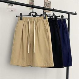 Men's Shorts Black Cargo 2023 Solid Loose Hip Hop Korean Trousers Fashion Men Outwear Ins Cool High Street Boys