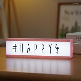 Table Lamps LED Combination Light Box Night Desk Lamp Message Board Symbol Cards Decorative Bed Room Decoration