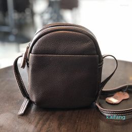 Evening Bags Simple Natural Genuine Leather Ladies Mini Phone Shoulder Bag Casual Fashion Vintage Women's Small Messenger