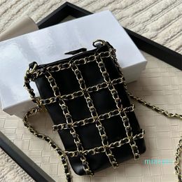 2023-Fashion Designer Bag designer crossbody bag shoulder bag small Designer Mobile phone bag Classic diamond plaid embroidery thread Genuine leather material