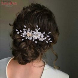 TOPQUEEN HP515 Woman Tiara Bridal Hair Comb Headdress Wedding Hair Accessories Bride Head Jewelry Wedding Hair Clips Ornaments L230704