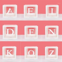 Party Decoration CYUAN A-Z Letter Name Transparent Balloon Box BABY ONE Blocks Boy Girl Gift Wedding Decor Shower Birthday2954