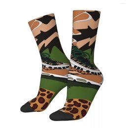 Men's Socks Hip Hop Retro Leopard Shoe Crazy Compression Unisex Collection Of Drawings Printed Novelty Happy Crew Sock