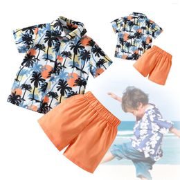 Clothing Sets Baby Toddler Boy Outfits Clothes Summer Kids Pattern Short Sleeve Button Down Shirt Shorts Set Casual Suit