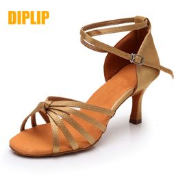 Dance Shoes DIPLIP Latin Dance Shoes For Women Girls Tango Salsa Ballroom Dance High Heels soft Dancing Shoes 5/7cm Ballroom Dance 230715