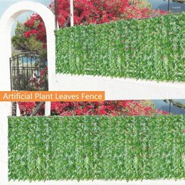 Decorative Flowers Artificial Plants Grass Wall Leaf Fence Greenery Panels Topiary Hedges Garden Decoration Backyard Screens