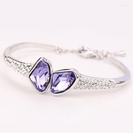 Bangle BN-00024 Irregular Crystal Cuff Bracelets Silver Plated Jewlery For Women Bracelet Fashion-jewelry Graduation 2023 Gifts