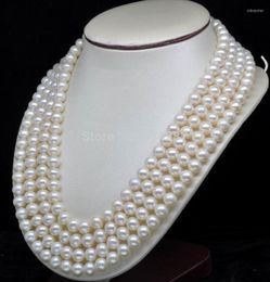Chains Wholesale Good Fine Jewelry 4-Strand 7-8MM White Pearl Necklaces (inch17inch18inch 19inch 20inch)