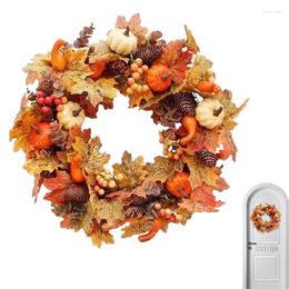 Decorative Flowers Fall Door Wreath Harvest Wreaths For Front Elegant And Colourful Artificial Walls Window Living