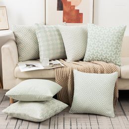 Cuscino Fodera geometrica spessa di alta qualità 45x45 cm Design a doppio lato per divano Soggiorno Federa verde