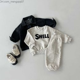 Kleidungssets Herbstkleidungsset Kinder lässig langärmeliges T-Shirt Frühling Kinderkleidung Brief Baby Jungen Kleidungsset 1 2 3 4 5 Jahre Z230717