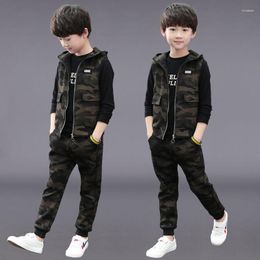 Clothing Sets Children's Baby Boy Winter Clothes 3PCS Letter Tracksuit Camouflage Tops Pants Suit Kids Boys 10 To 12 Year Old