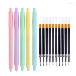 12pcs Retractable Gel Pen Black Ink Macaron Cute Candy Colours Stationery Kawaii School Supplies