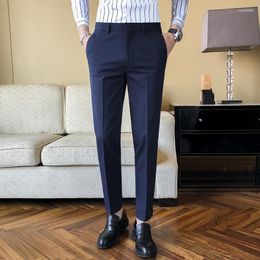 Men's Suits Business Dress Pants Men Solid Color Office Social Formal Suit Casual Streetwear Wedding Trousers Pantalon Homme{category}