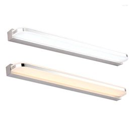 Wall Lamp Modern LED Acrylic Bathroom Lights Contracted Long White Plastic Panel Washroom Mirror Front Sconces