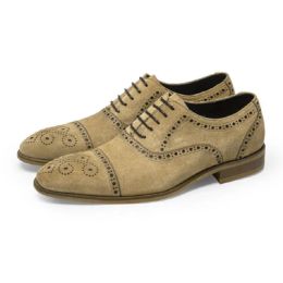 Elegant Men Oxford Shoes Lace up Mens Dress Sued Shoes Black Khaki Pointed Toe Men's Casual Shoes Office Wedding Shoes For Men