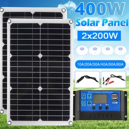 Batteries 200W 400W Solar Panel 18V Cell 10A60A Controller for Phone RV Car MP3 PAD Charger Outdoor Battery Supply 230715