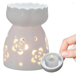 Candle Holders Ceramic Oil Burner With White Hollow Design Wax Melt Burners Assorted For