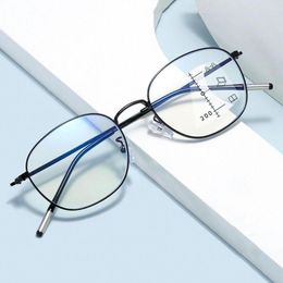 Sunglasses Multifocal Round Eyeglasses Blue Ray Blocking Anti-Blue Light Reading Glasses Optical Spectacle Eyeglass For Men Women Office