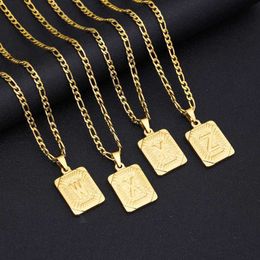 Pendant Necklaces Initial Letter Necklace Stainless Steel Golden Cuban Chain a z Alphabet Name Jewellery for Men Women Gift 230613
