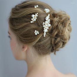 Hair Clips Wedding Accessories Pearl Hairpins Women Girl Comb Pin Clip For Brides Bridesmaids Gold Colour Head Pieces Bridal Jewellery