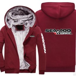 Men's Hoodies 2023 Sea Doo Seadoo Moto HipHop Streetwear Hipster Thicken Hoodie Warm Punk Jackets Fleece Winter Coats Sport MC Tracksui