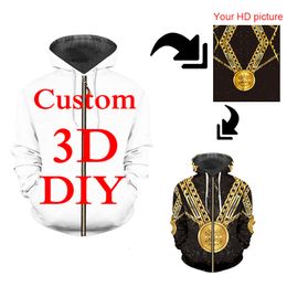 Men's Hoodies Sweatshirts CJLM DIY Custom Design Mens Womens Clothing 3D Print Zipper Sweatshirt Hoodies Drop Wholesalers Suppliers Drop Shipper 230715