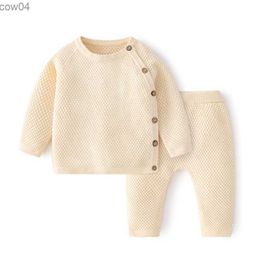 Baby Clothes Sets Ensembles Cotton Spring Newborn Boy Girl Infant Clothing Tops And Pants Knitted Sweater Baby Pajamas Sets L230625
