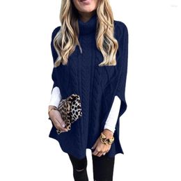 Women's Sweaters Casual Loose Fashion Top Oversize Sweater Women Autumn Turtle Neck Twist Braid Knitted Shawl Vintage Pullover 2023