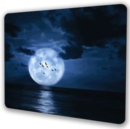 Dark Sky Moon Mousepad Computer Mouse Pad with Personalised Design Office Non-Slip Rubber Mouse Mat 9.5X7.9 Inch