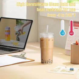 Mugs Universal Iced Coffee Glasses High Quality Cute Cup Multifunctional Storage Glass Jar For Tea Juice And Milk Shakes