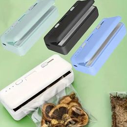 Automatic Food Sealer For Food Storage, Built-in Cutter, Press Sealer Bag For Food , Portable Sealer, Snack Sealing Clip Hand Sealer Clip Hanging Ear Coffee Sealer Bag