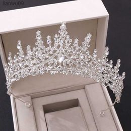 GETNOIVAS Bride Headdress Luxury Crystal Rhinestone Crown Tiaras Headband Women Wedding Hair Jewellery Headpeice Hair Accessory SL L230704