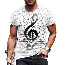 2021 summer note printing men's short-sleeved T-shirt pullover 3d tops young men and women fashion hip-hop popular