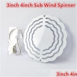 Garden Decorations 3Inch 4Inch Sublimation Wind Spinner 3D Aluminum Spinners Hanging Decoration For Outdoor Ornaments Christmas Drop Dhm5M