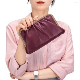 Evening Bags Genuine Leather Clutch Bag Soft Cowhide Crossbody Coin Wallet Purse Earphone Card Holder Lipstick Case For Women