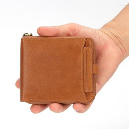 Wallets Genuine Leather Men Wallet With Coin Pocket Vintage Male Man Purse Short Small Carteira Mens Purses Designer