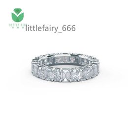 Luxurious Pave Lab Grown Diamond White Gold Ring IGI Certified Oval Emerald Shape Lab Created Diamond Wedding Ring Fine Jewellery