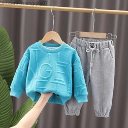 Clothing Sets Spring suit baby boys and girls tight T-shirt pants 2 pieces/set children's clothing baby Sportswear 0-5 years Z230717