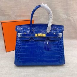Handmade Handbag Complete Leather Luxurys Packaging Handbag for Crocodile Patterned Genuine Bags Cy