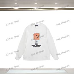 xinxinbuy Men women designer Sweatshirt Hoodie Machine plaid letter print sweater blue black green XS-XL