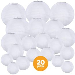 20 Stück chinesische Papier-Lampion-Papierlaternen, 10,2 bis 30,5 cm, zum Aufhängen, Kussball für Hochzeit, Weihnachten, Event, Party-Dekoration