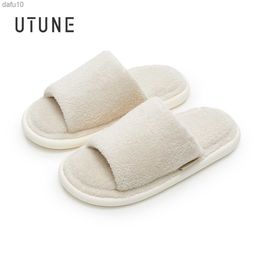 UTUNE Coral velvet cotton EVA slippers Soft Bottom Women's Home Shoe four seasons Japanese-style indoor deodorant Mute men Shoes L230704