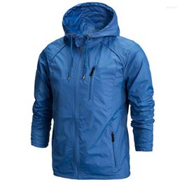 Men's Jackets Spring Men Brand Clothing Sportswear Fashion Thin Windbreaker Zipper Coats Outwear Hooded Jacket Jaqueta Masculino