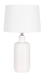 Table Lamps Better Homes & Gardens White Ribbed Ceramic 25.5" Grab And Go Lamp With Shade