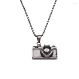 Pendant Necklaces Fashion Personality Stainless Steel Camera Necklace For Men Women Travel Pography Lovers Jewellery Gifts