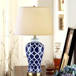 Table Lamps Modern Home Blue And White High Quality Ceramic For